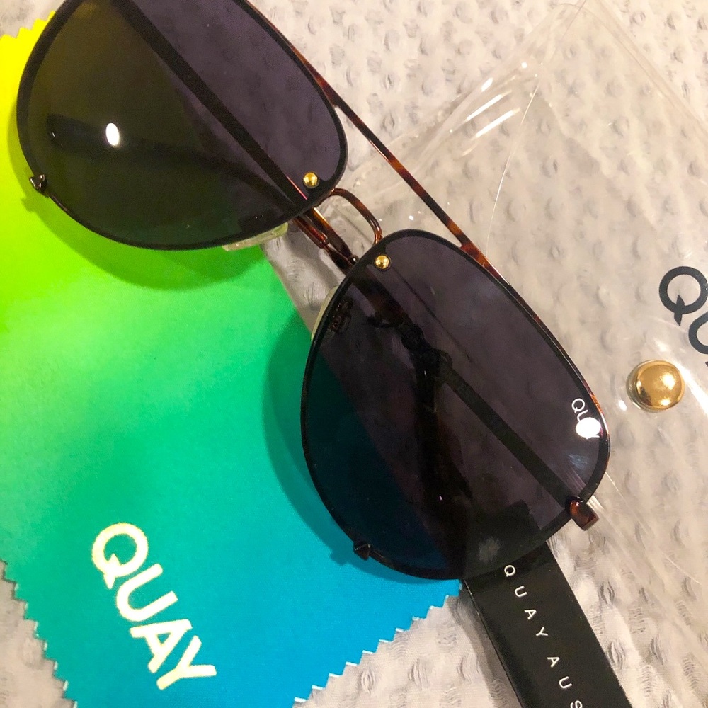 Rare! Quay High Key Rimless Tortoise/Black